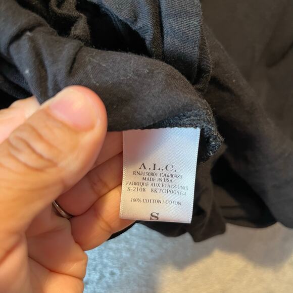 A.L.C Juliette Long Sleve Top Criss Cross Wrap Front Size Small‎ Black Ballet - Picture 4 of 7